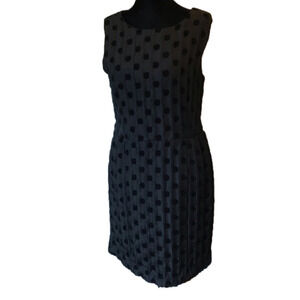 JOE Fresh sheath dress black with polka dots sleeveless size 10.